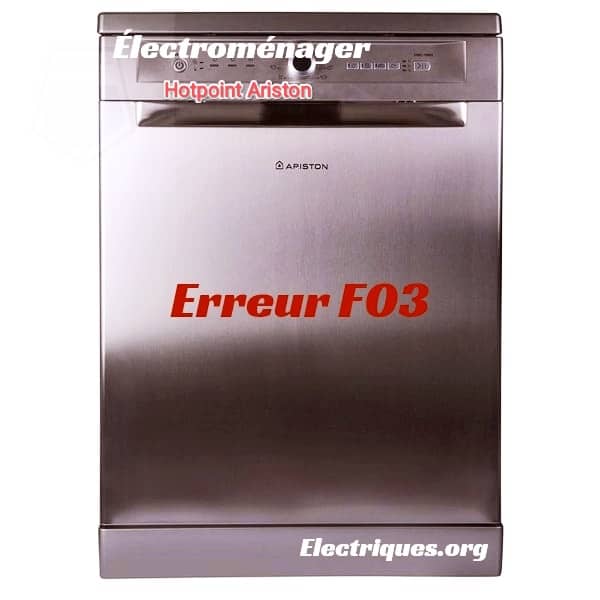 code erreur f03 lave vaisselle hotpoint ariston